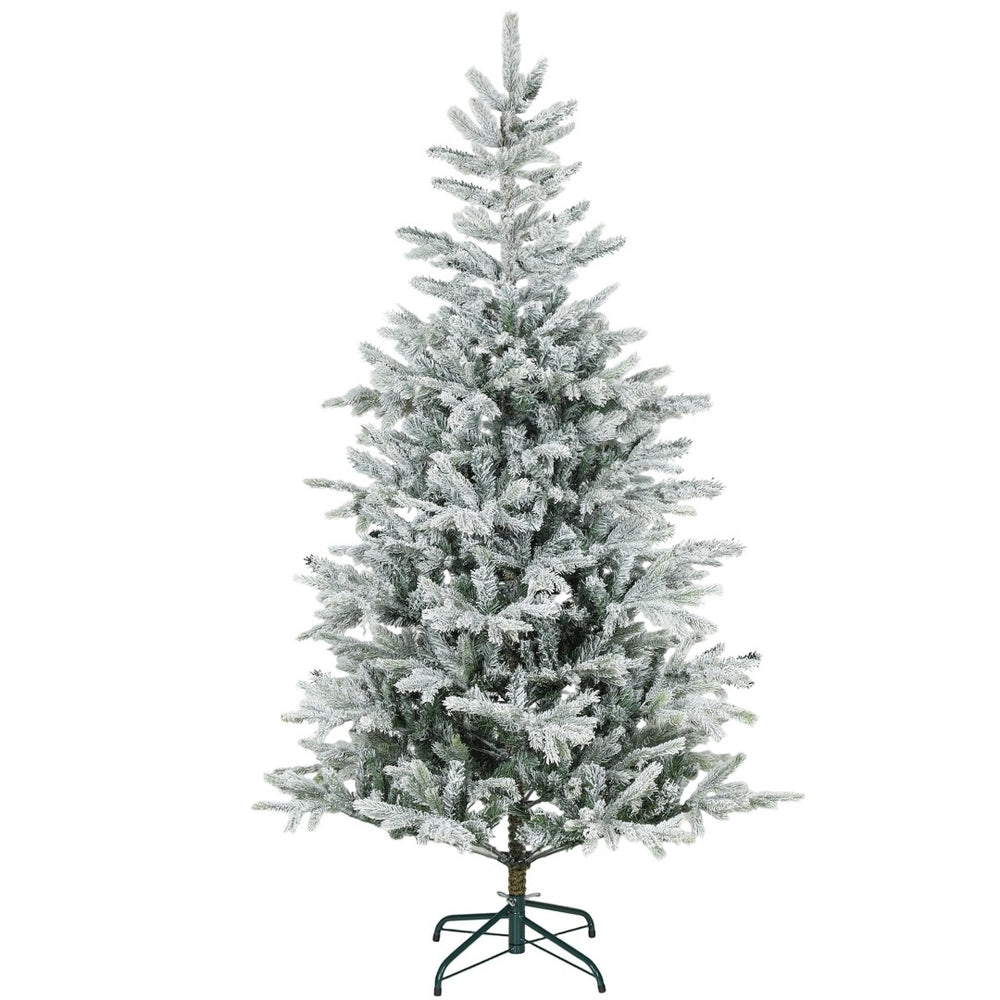 English Elm 6 Ft Frosted Spruce Artificial Christmas Tree with 1207 Snow Dusted Realistic Branches T3971P390218