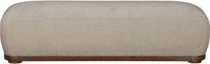Meridian Furniture Calum Mid-century Chenille Upholstered Bench with Tapered Wood Legs for Bedroom Entryway Beige Style 3 22089Beige