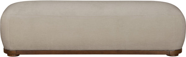 Meridian Furniture Calum Mid-century Chenille Upholstered Bench with Tapered Wood Legs for Bedroom Entryway Beige Style 3 22089Beige