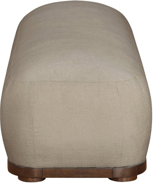Meridian Furniture Calum Mid-century Chenille Upholstered Bench with Tapered Wood Legs for Bedroom Entryway Beige Style 3 22089Beige