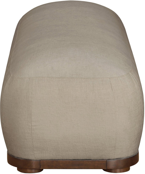 Meridian Furniture Calum Mid-century Chenille Upholstered Bench with Tapered Wood Legs for Bedroom Entryway Beige Style 3 22089Beige