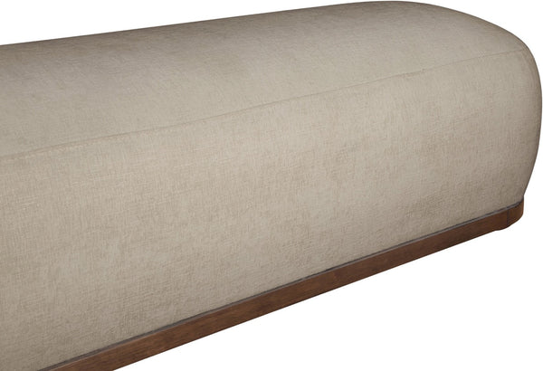 Meridian Furniture Calum Mid-century Chenille Upholstered Bench with Tapered Wood Legs for Bedroom Entryway Beige Style 3 22089Beige
