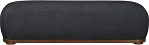 Meridian Furniture Calum Mid-century Chenille Upholstered Bench with Tapered Wood Legs for Bedroom Entryway Black Style 3 22089Black