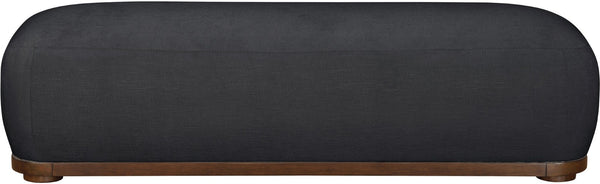 Meridian Furniture Calum Mid-century Chenille Upholstered Bench with Tapered Wood Legs for Bedroom Entryway Black Style 3 22089Black