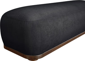 Meridian Furniture Calum Mid-century Chenille Upholstered Bench with Tapered Wood Legs for Bedroom Entryway Black Style 3 22089Black