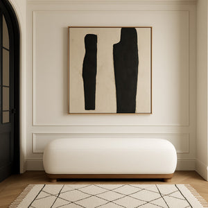 Meridian Furniture Calum Mid-century Chenille Upholstered Bench with Tapered Wood Legs for Bedroom Entryway Cream Style 3 22089Cream