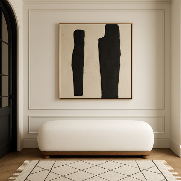 Meridian Furniture Calum Mid-century Chenille Upholstered Bench with Tapered Wood Legs for Bedroom Entryway Cream Style 3 22089Cream