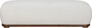 Meridian Furniture Calum Mid-century Chenille Upholstered Bench with Tapered Wood Legs for Bedroom Entryway Cream Style 3 22089Cream