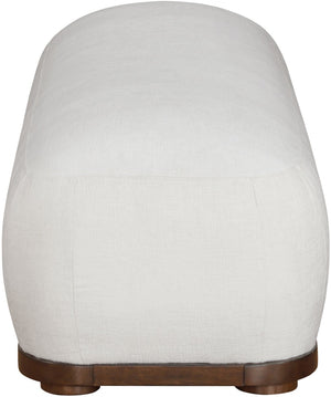 Meridian Furniture Calum Mid-century Chenille Upholstered Bench with Tapered Wood Legs for Bedroom Entryway Cream Style 3 22089Cream