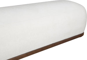 Meridian Furniture Calum Mid-century Chenille Upholstered Bench with Tapered Wood Legs for Bedroom Entryway Cream Style 3 22089Cream