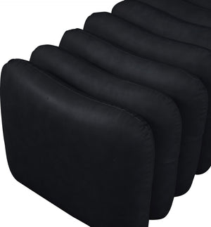 Meridian Furniture Atticus Art Deco Vegan Leather Upholstered Bench with Segmented Panel Design for Bedroom Entryway Black 22091Black