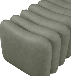 Meridian Furniture Atticus Art Deco Vegan Leather Upholstered Bench with Segmented Panel Design for Bedroom Entryway Green 22091Green