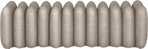 Meridian Furniture Atticus Art Deco Vegan Leather Upholstered Bench with Segmented Panel Design for Bedroom Entryway Taupe 22091Taupe