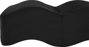 Meridian Furniture Wave Sculptural Curved Velvet Upholstered Bench for Bedroom Entryway or Living Room Accent Black 22092Black