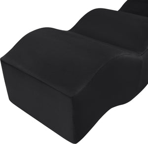 Meridian Furniture Wave Sculptural Curved Velvet Upholstered Bench for Bedroom Entryway or Living Room Accent Black 22092Black