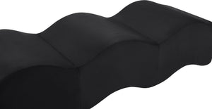 Meridian Furniture Wave Sculptural Curved Velvet Upholstered Bench for Bedroom Entryway or Living Room Accent Black 22092Black