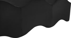 Meridian Furniture Wave Sculptural Curved Velvet Upholstered Bench for Bedroom Entryway or Living Room Accent Black 22092Black