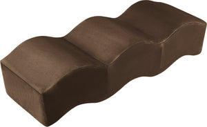 Meridian Furniture Wave Sculptural Curved Velvet Upholstered Bench for Bedroom Entryway or Living Room Accent Brown 22092Brown