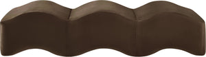Meridian Furniture Wave Sculptural Curved Velvet Upholstered Bench for Bedroom Entryway or Living Room Accent Brown 22092Brown