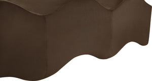 Meridian Furniture Wave Sculptural Curved Velvet Upholstered Bench for Bedroom Entryway or Living Room Accent Brown 22092Brown