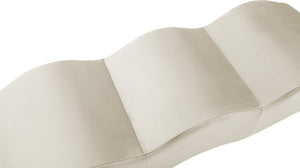 Meridian Furniture Wave Sculptural Curved Velvet Upholstered Bench for Bedroom Entryway or Living Room Accent Cream 22092Cream