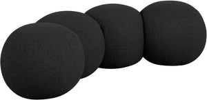 Meridian Furniture Apollo Art Deco Boucle Upholstered Bench with Geometric Sculptural Seat for Bedroom 22093Black