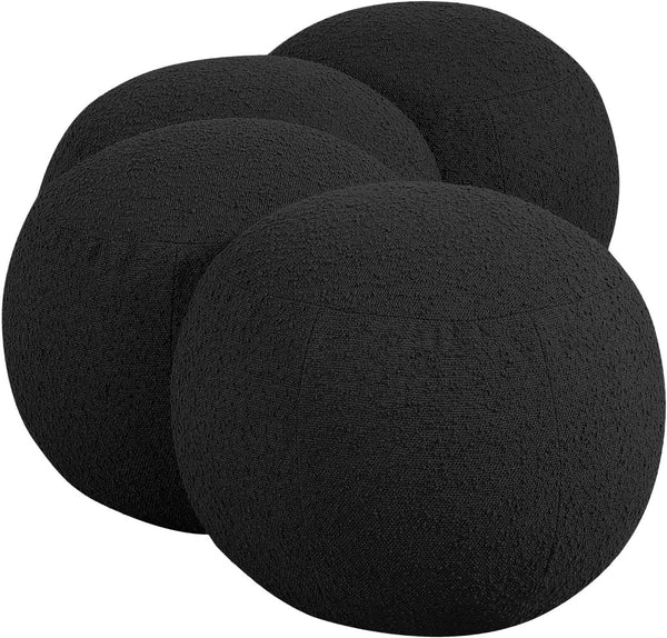 Meridian Furniture Apollo Art Deco Boucle Upholstered Bench with Geometric Sculptural Seat for Bedroom 22093Black