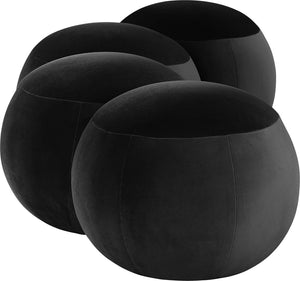 Meridian Furniture Apollo Art Deco Velvet Upholstered Bench with Circular Cushion Detail for Bedroom Entry 22094Black