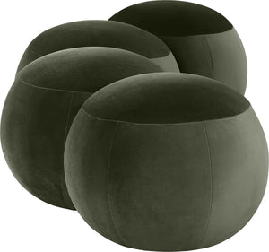 Meridian Furniture Apollo Emerald Velvet Art Deco Upholstered Bench with Sculpted Cushion Detailing 22094Green