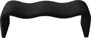 Meridian Furniture Willow Upholstered Bench with Iron Frame for Bedroom Entryway or Living Room Accent Seating Vegan Leather Black 22096Black