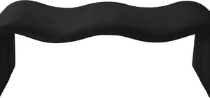 Meridian Furniture Willow Upholstered Bench with Iron Frame for Bedroom Entryway or Living Room Accent Seating Vegan Leather Black 22096Black