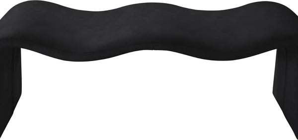 Meridian Furniture Willow Upholstered Bench with Iron Frame for Bedroom Entryway or Living Room Accent Seating Vegan Leather Black 22096Black