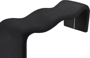 Meridian Furniture Willow Upholstered Bench with Iron Frame for Bedroom Entryway or Living Room Accent Seating Vegan Leather Black 22096Black