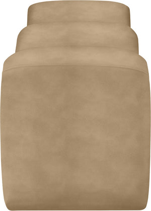 Meridian Furniture Willow Upholstered Bench with Iron Frame for Bedroom Entryway or Living Room Accent Seating Vegan Leather Tan 22096Tan