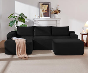 English Elm 105.7"cloud Modular U-shaped Sectional Deep Seat Corduroy Sofa for Living Room W3975S00020