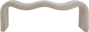Meridian Furniture Willow Upholstered Bench with Iron Frame for Bedroom Entryway or Living Room Accent Seating Microsuede Corduroy Fabric Beige 22097Beige