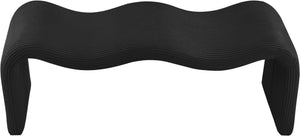 Meridian Furniture Willow Upholstered Bench with Iron Frame for Bedroom Entryway or Living Room Accent Seating Microsuede Corduroy Fabric Black 22097Black
