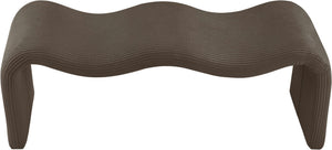 Meridian Furniture Willow Upholstered Bench with Iron Frame for Bedroom Entryway or Living Room Accent Seating Microsuede Corduroy Fabric Brown 22097Brown