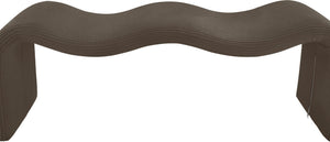 Meridian Furniture Willow Upholstered Bench with Iron Frame for Bedroom Entryway or Living Room Accent Seating Microsuede Corduroy Fabric Brown 22097Brown