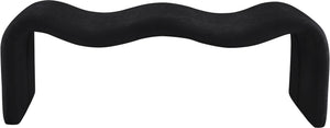 Meridian Furniture Willow Upholstered Bench with Iron Frame for Bedroom Entryway or Living Room Accent Seating Chenille Fabric Black 22098Black