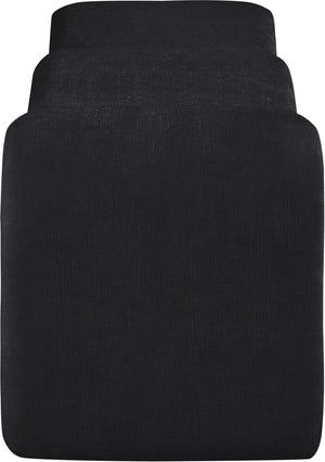 Meridian Furniture Willow Upholstered Bench with Iron Frame for Bedroom Entryway or Living Room Accent Seating Chenille Fabric Black 22098Black