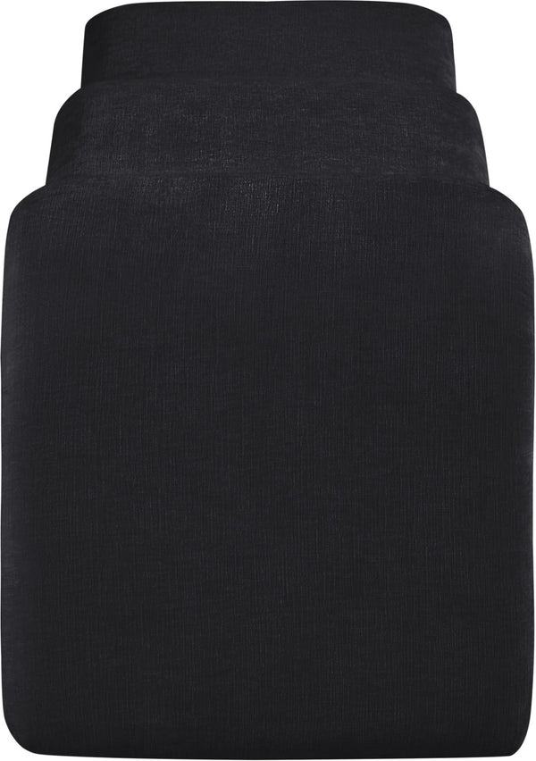 Meridian Furniture Willow Upholstered Bench with Iron Frame for Bedroom Entryway or Living Room Accent Seating Chenille Fabric Black 22098Black