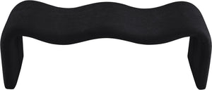 Meridian Furniture Willow Upholstered Bench with Iron Frame for Bedroom Entryway or Living Room Accent Seating Chenille Fabric Black 22098Black