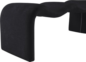 Meridian Furniture Willow Upholstered Bench with Iron Frame for Bedroom Entryway or Living Room Accent Seating Chenille Fabric Black 22098Black