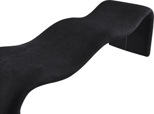 Meridian Furniture Willow Upholstered Bench with Iron Frame for Bedroom Entryway or Living Room Accent Seating Chenille Fabric Black 22098Black