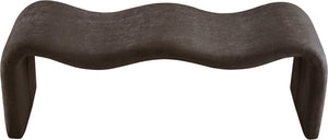 Meridian Furniture Willow Upholstered Bench with Iron Frame for Bedroom Entryway or Living Room Accent Seating Chenille Fabric Brown 22098Brown