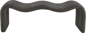 Meridian Furniture Willow Upholstered Bench with Iron Frame for Bedroom Entryway or Living Room Accent Seating Chenille Fabric Grey 22098Grey