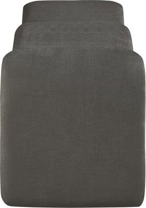 Meridian Furniture Willow Upholstered Bench with Iron Frame for Bedroom Entryway or Living Room Accent Seating Chenille Fabric Grey 22098Grey