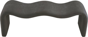 Meridian Furniture Willow Upholstered Bench with Iron Frame for Bedroom Entryway or Living Room Accent Seating Chenille Fabric Grey 22098Grey