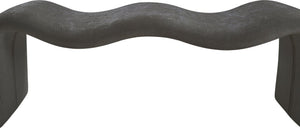 Meridian Furniture Willow Upholstered Bench with Iron Frame for Bedroom Entryway or Living Room Accent Seating Chenille Fabric Grey 22098Grey
